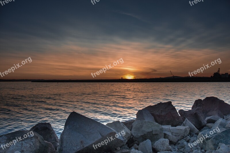 Burgas Sea Sunset Bulgaria Water