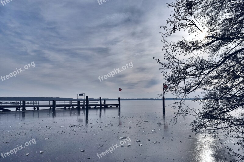 Bad Zwischenahn Zwischenahner Meer Lake Ice Winter