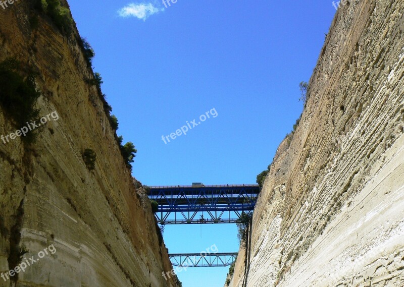 Bridge Corinth Channel Free Photos