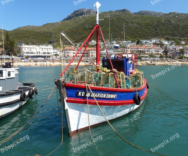 Fishing Boat Lobster Traps Cape Town Harbour South Africa