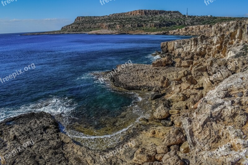 Cyprus Cavo Greko Cape Rock Sea