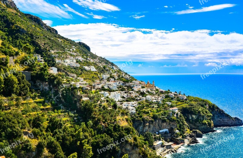 Amalfi Hillside Town Coast Beach