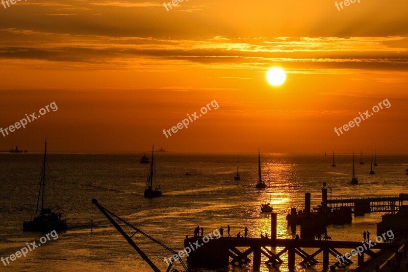 Sunset Lisbon Portugal Europe Architecture