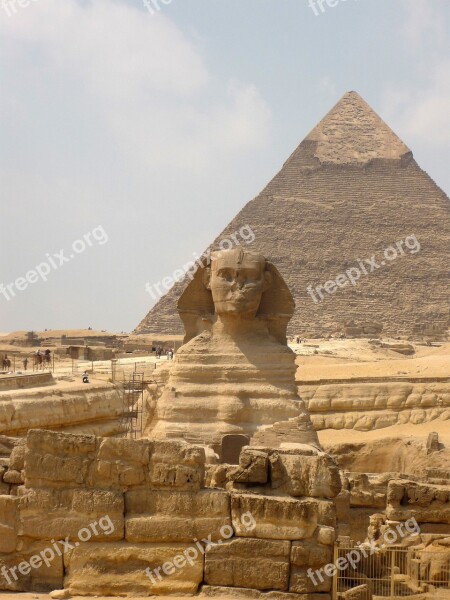 Sphinx Pyramid Egypt Gizeh Statue