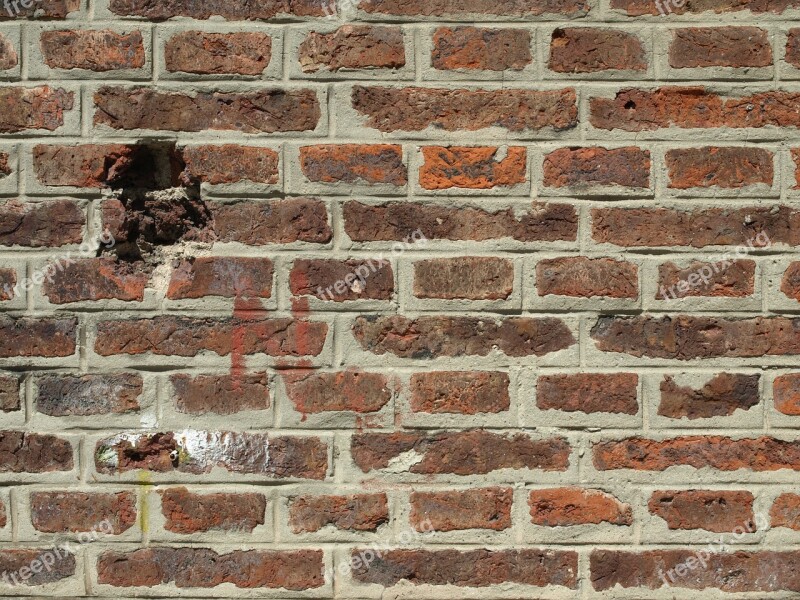 Bricks Wall Red Old Broken