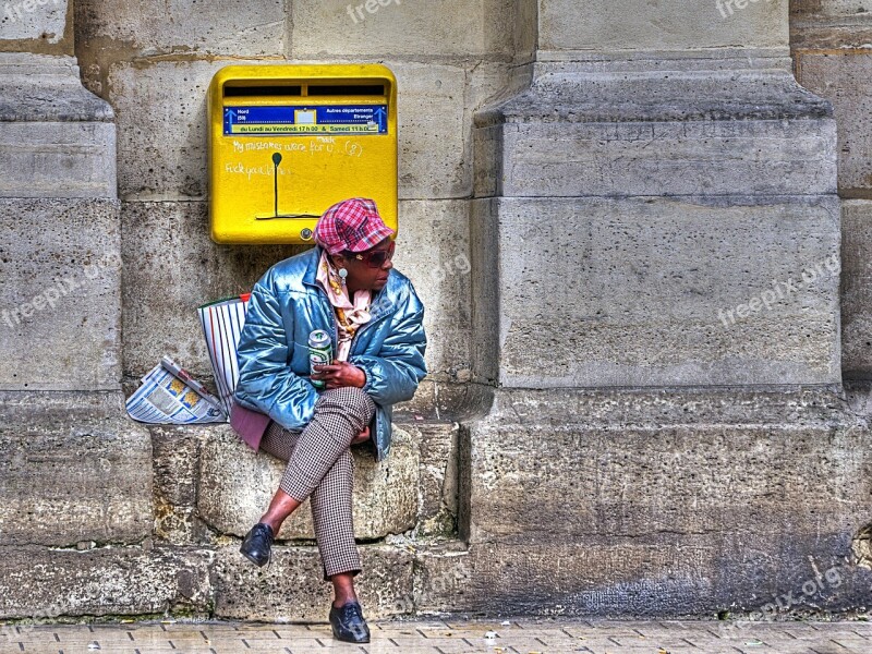 Woman Beer Mailbox Street Lille