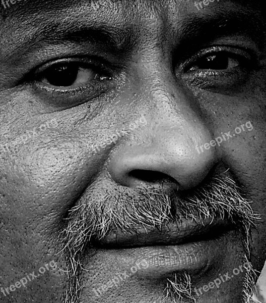 Man Face Eyes Portrait Bw