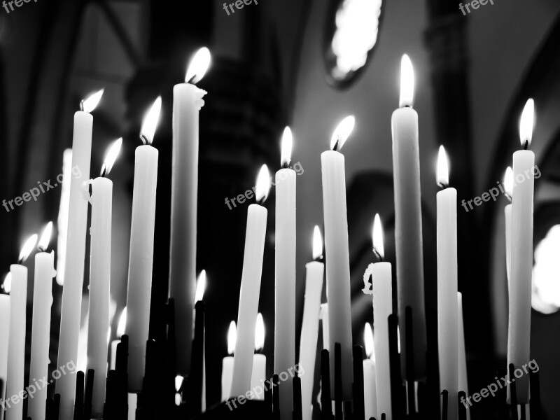 Candles Prayers Black And White Free Photos