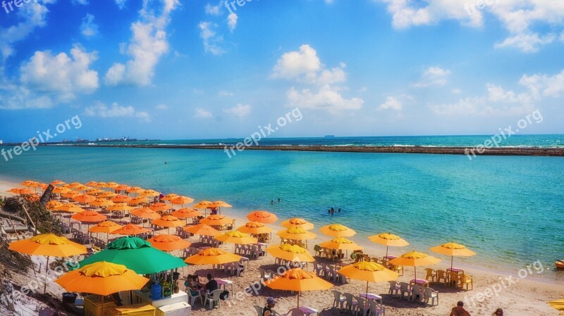 Beach Mar Ocean Sky Umbrella