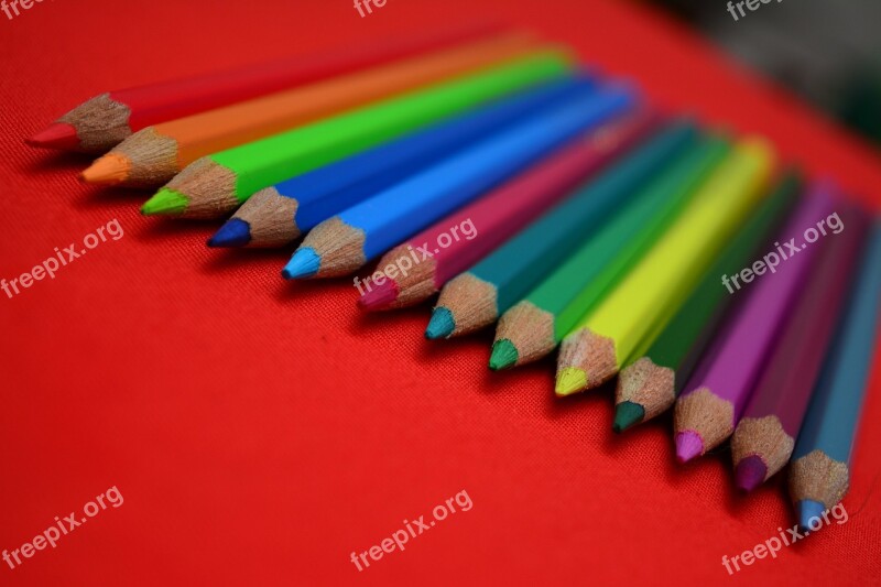 Color Colorful Pencils Write Bright