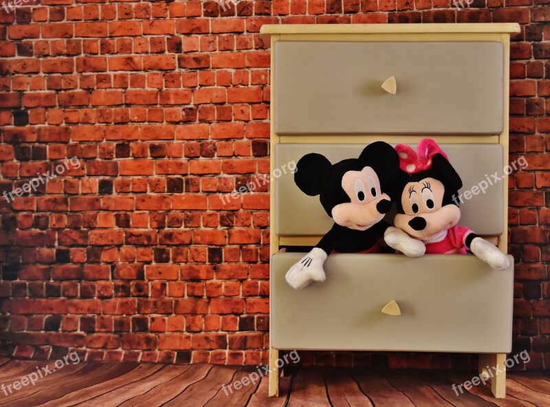 Micky Mouse Minnie Chest Of Drawers Cabinet Drawer