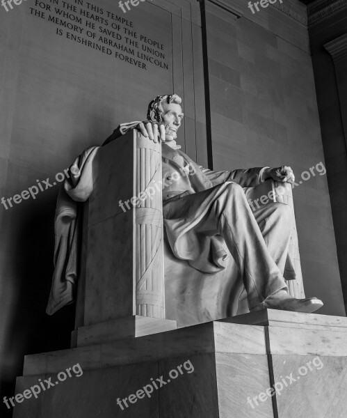 Lincoln Monument Statue Usa Memorial