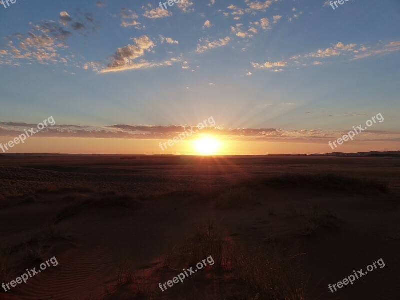 Sunset Namibia Africa Sky Evening