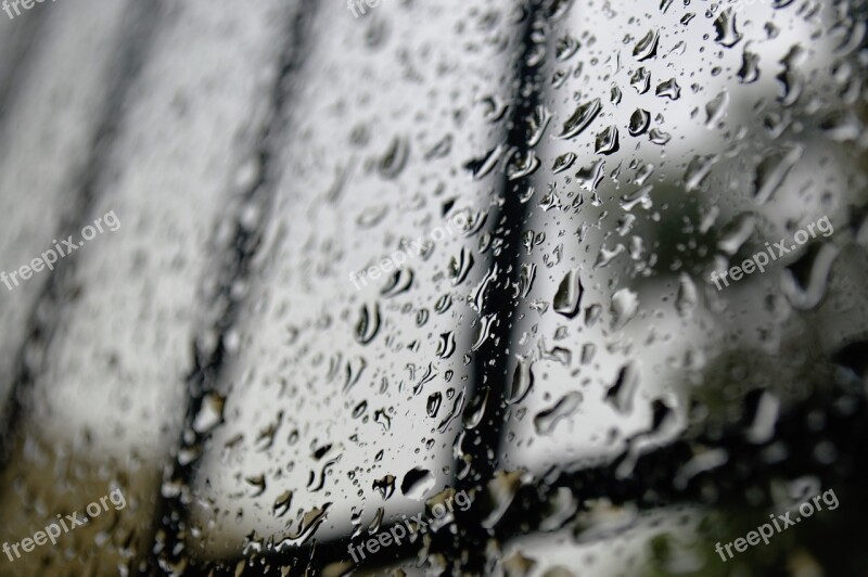 Window Rain Drops Water Damp