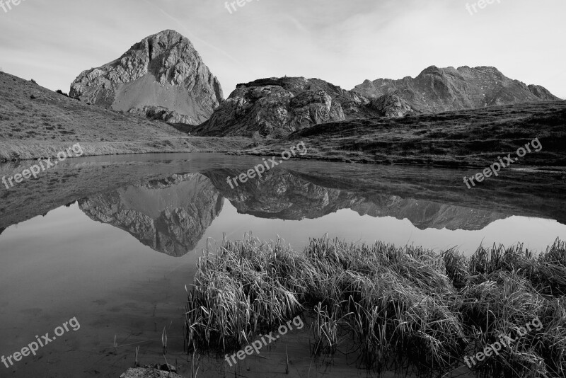 Alpine Lakes Reflections Mountains Landscape Body Of Water