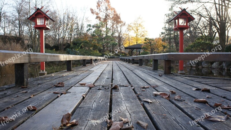 Web Away Wood Wooden Bridge Pond