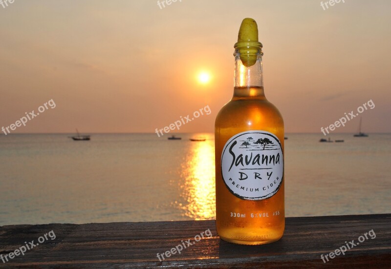 Zanzibar Africa Tanzania Sunset Drink