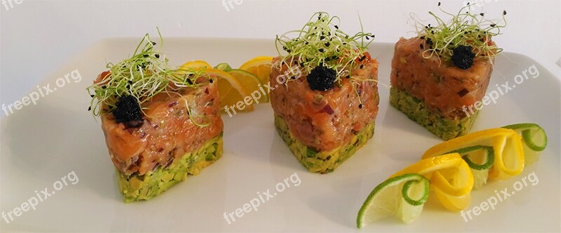 Salmon Avocado Restaurant Food Catering