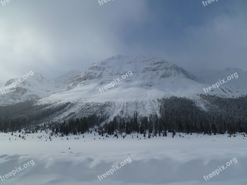 Snowy Mountain Mysterious Mountain Looming Mountain Winter Mountain Canada Mountain