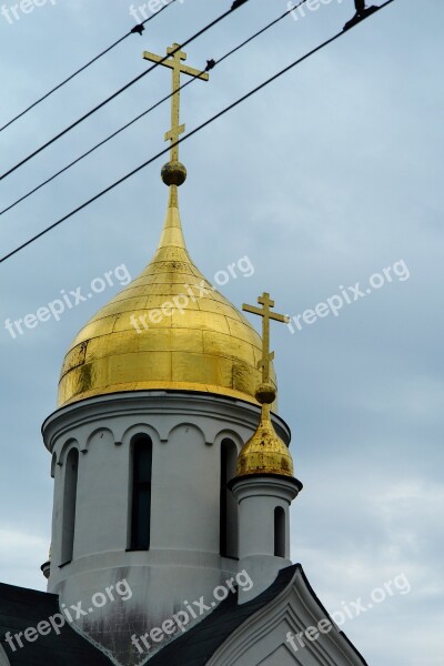 Cross Church Roof Russia Novosibirsk Church