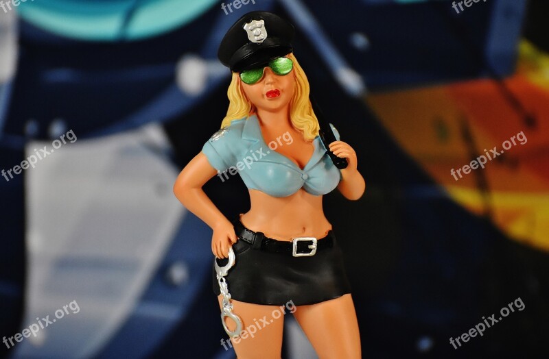 Policewoman Figure Sexy Ordnungshüter Police