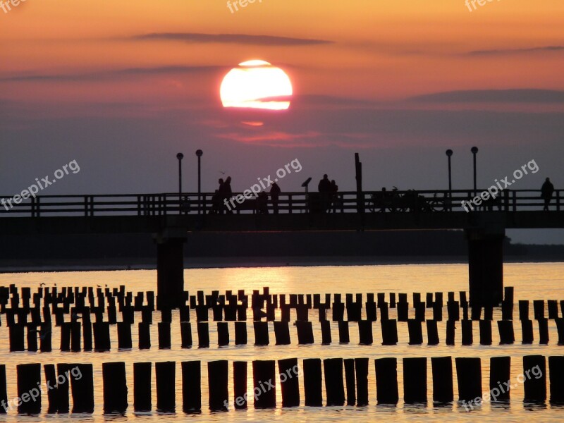 Sunset Baltic Sea Abendstimmung Zingst Beach