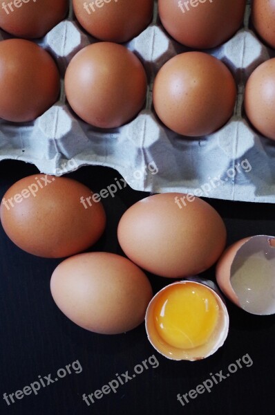 Eggs Container Brown Yolk Egg White