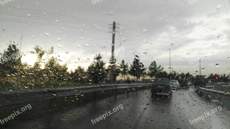 Rain Tehran Sunlight Clouds Cityscape