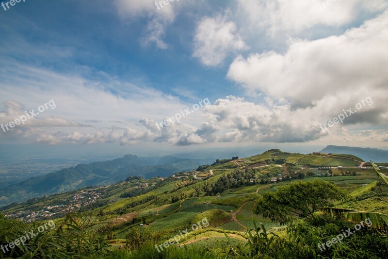 Sky Mountains Phu Thap Boek Tourists Geography