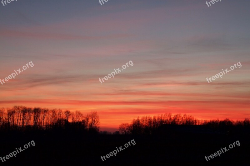 Sunset Evening Horizon Evening Sky Evening Sun