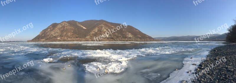 Hungary Dömös The Danube Bend Ice Ice Zajlás