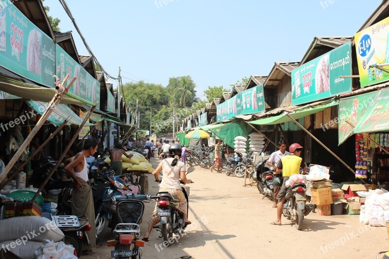 Bagan Market Burma Myanmar Human