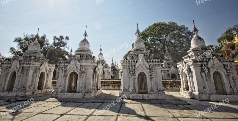 Kuthodaw Pagoda Mandalay Myanmar Monastery