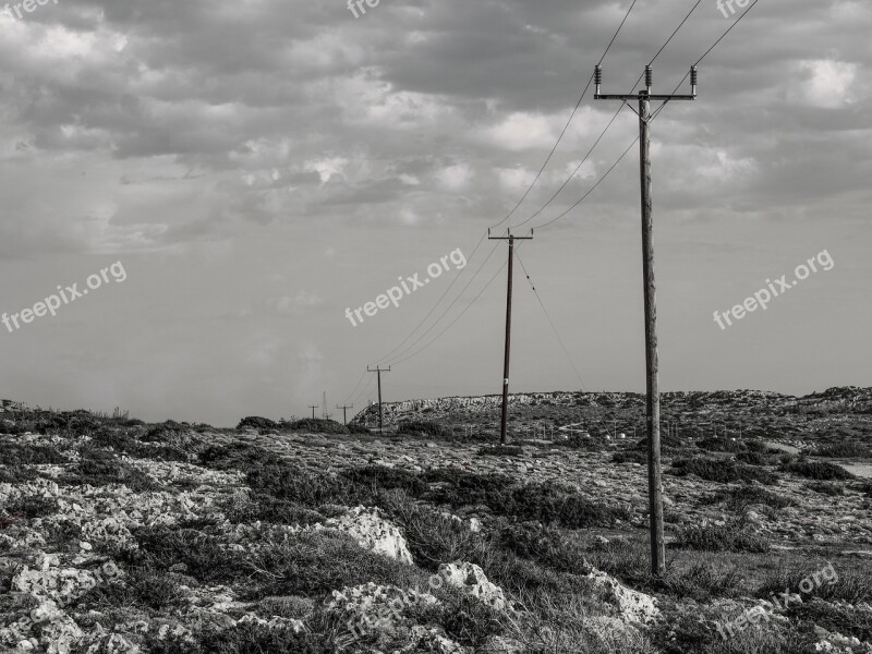 Pole Telephone Line Wire Communication