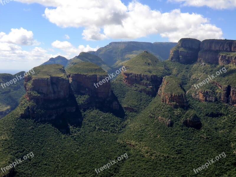 Rondavels Three Panorama Route Drakensberg Mountains