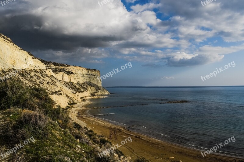 Beach Cliffs Sea Coastline Landscape