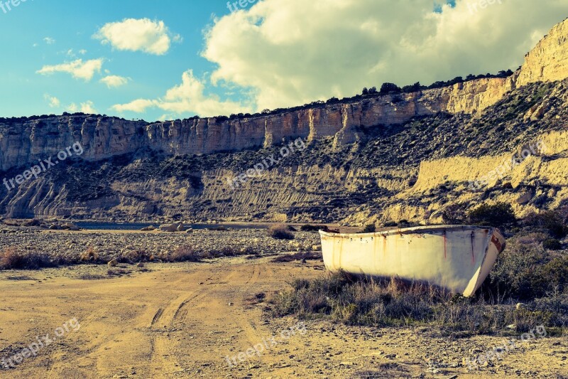 Beach Cliffs Sea Landscape Boat