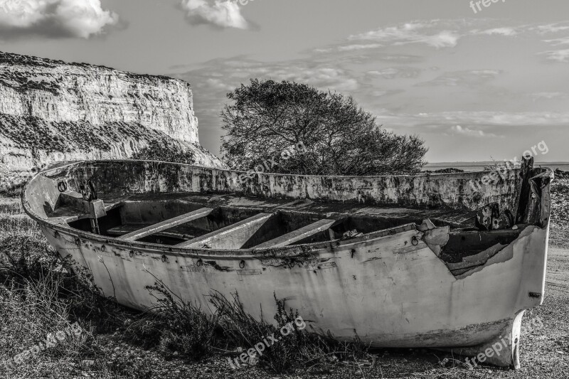 Boat Weathered Aged Abandoned Broken