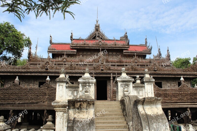 Burma Mandalay Temple Myanmar Asia