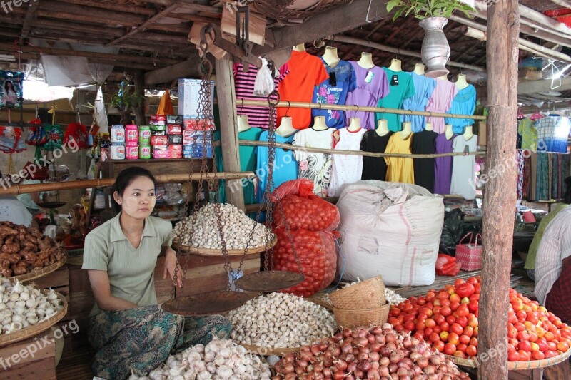 Bagan Market Human Myanmar Burma