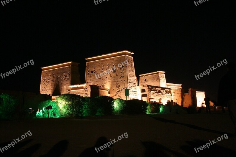 Philae Egyptian Temple Sound And Light Night Free Photos