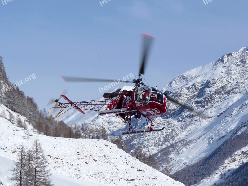 Zermatt Helicopter Scenic Flight Mountain Rescue Mountains