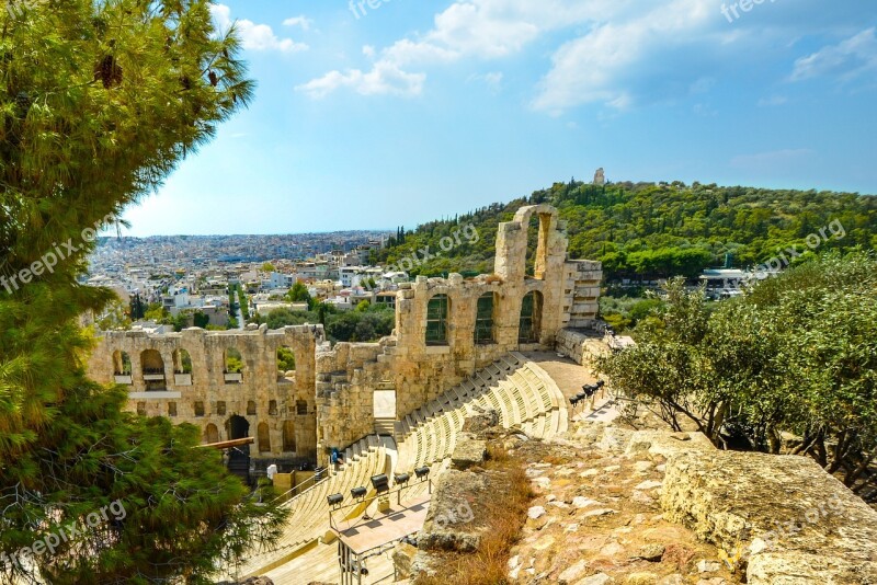 Athens Acropolis Ancient Theatre Parthenon