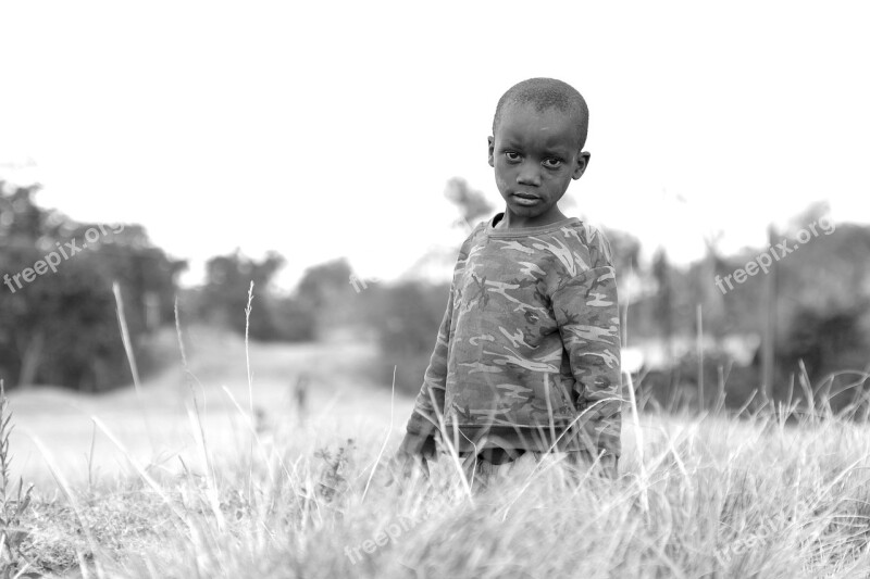 Africa Children Uganda Village Field