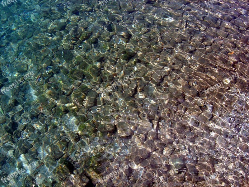 Water Clear Pebbles Pure Sea