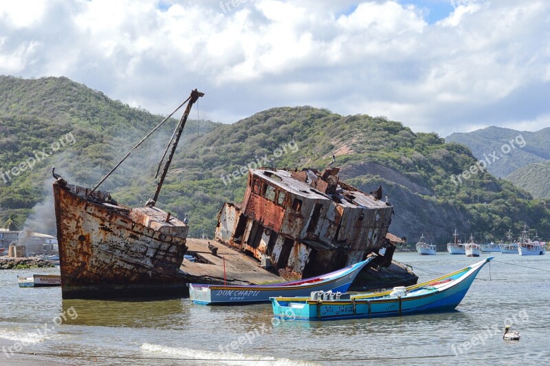 Old Ship Boats Sea Ocean Sky