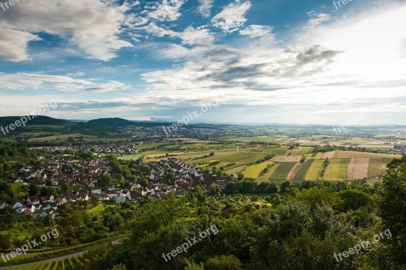 Landscape Baden-würrtemberg Clouds Vineyards Free Photos