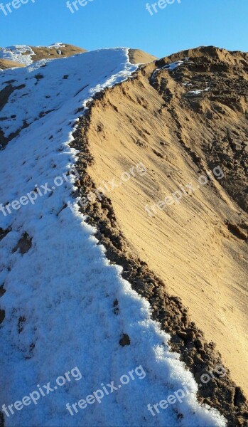 Dune Snow Sand Snowy Mountain