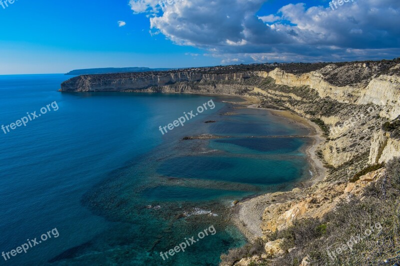 Beach Cliffs Sea Coastline Landscape