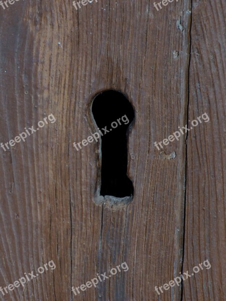 Lock Keyhole Old Door Wood